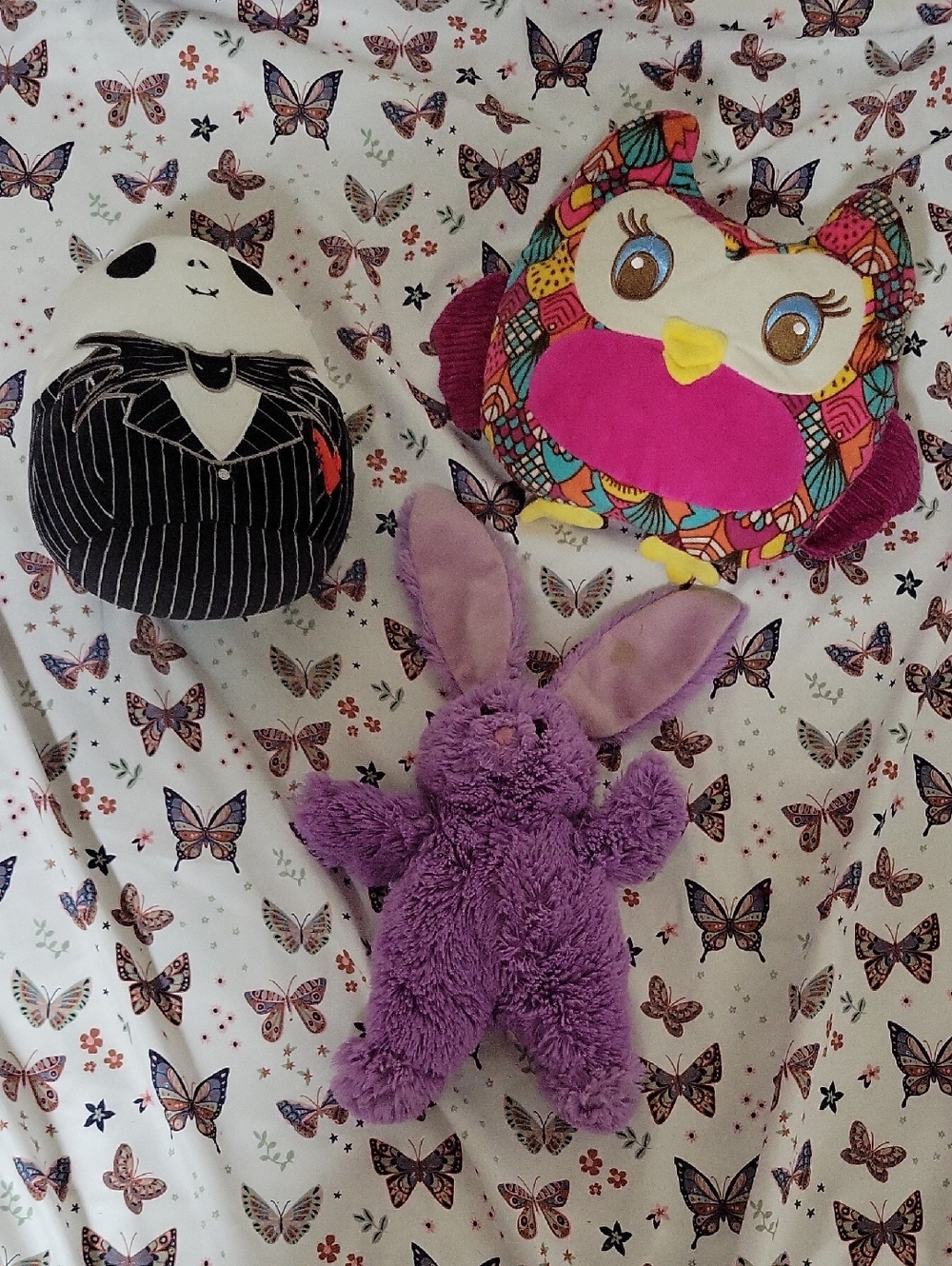 Bunny, Owl, And Jack Skellington Stuffies